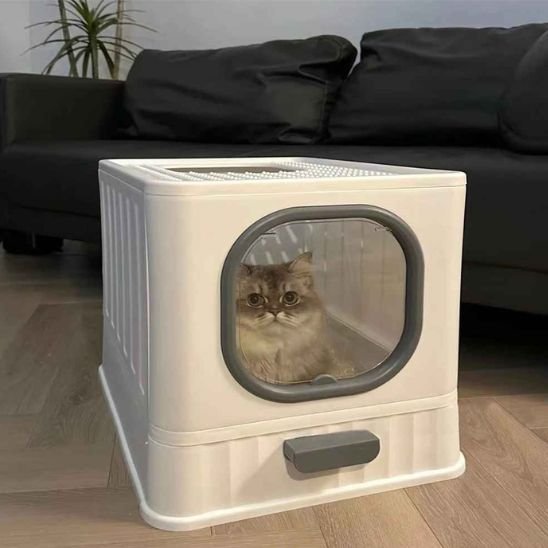 Bac litière chat fermée