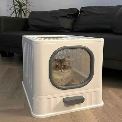 Bac litière chat fermée