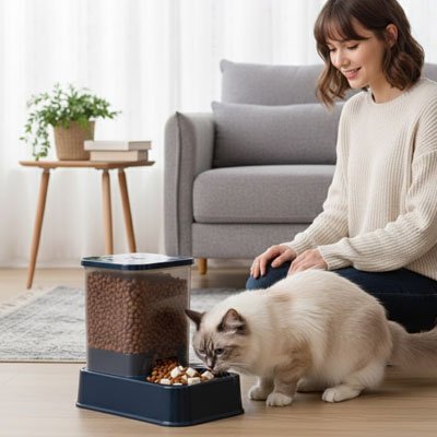 Distributeur de croquettes pour Chat sans piles 