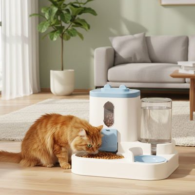 Distributeur de croquettes pour Chat sans soucis 