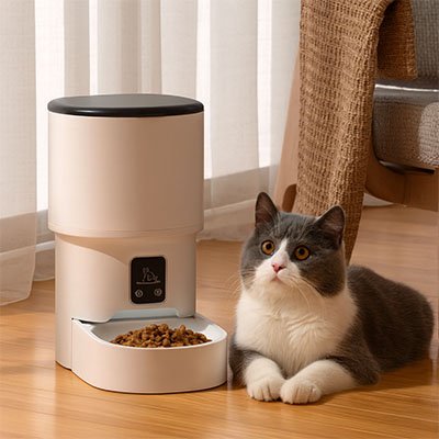 Distributeur de croquettes pour chat sans soucis 