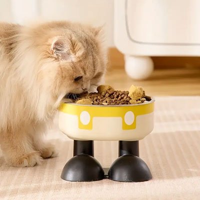 Gamelle chat surélevée avec bolle inox 