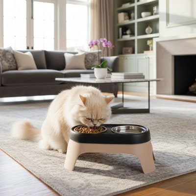 Gamelle Chat surélevée Taupe