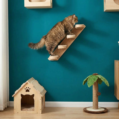 Escalier Bois pour Hamac Chat Mural | FélinConfort